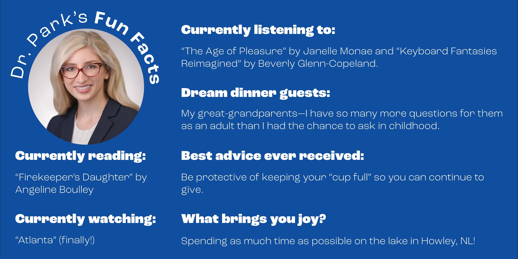 Fun facts about Dr. Sarah Park