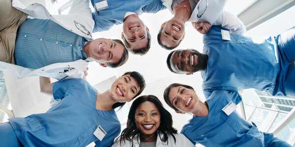 doctors standing in a circle