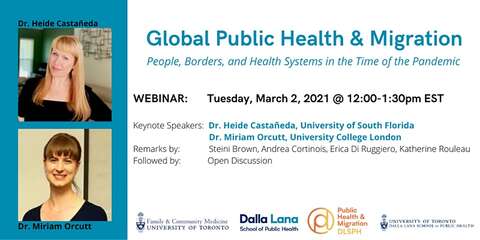 DLSPH Global Public Health and Migration event graphic