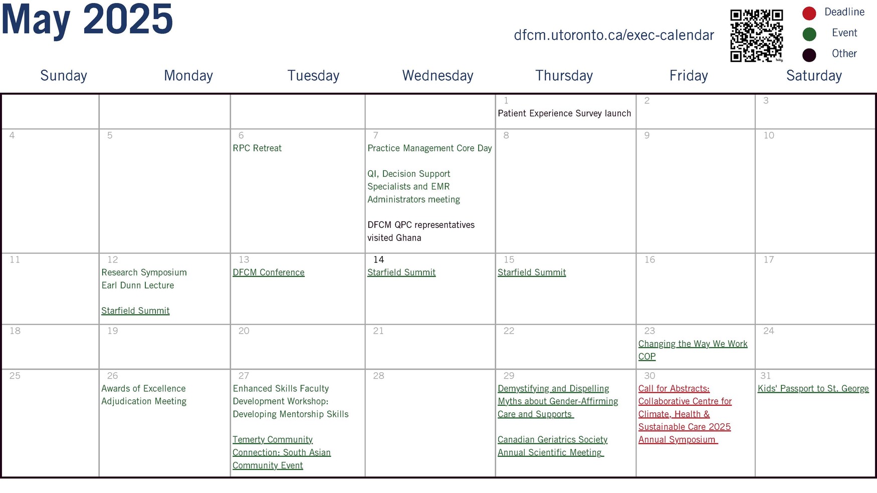 Exec Calendar May 2025