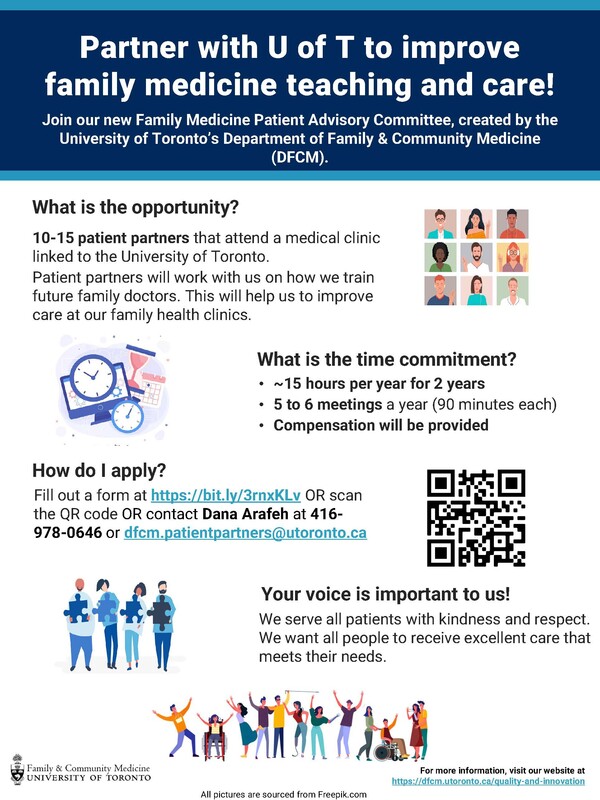 U of T Family Medicine Patient Advisory Committee Fact Sheet