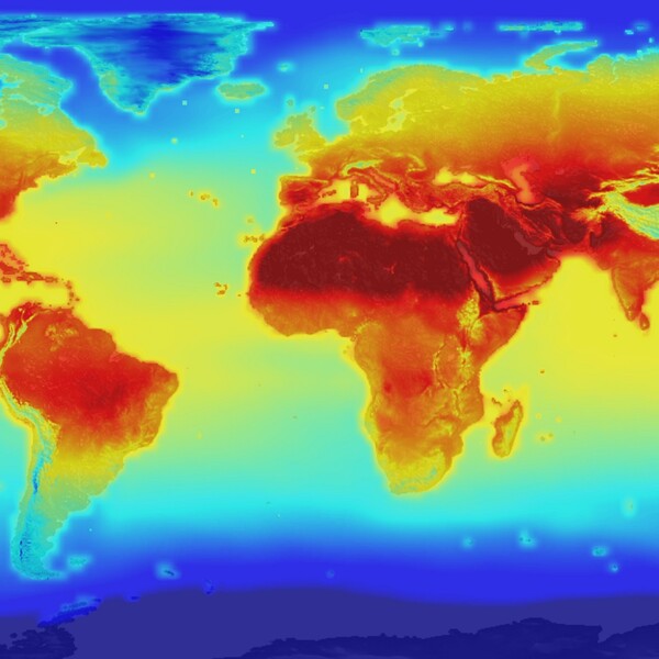Climate change image - heat map of the world 
